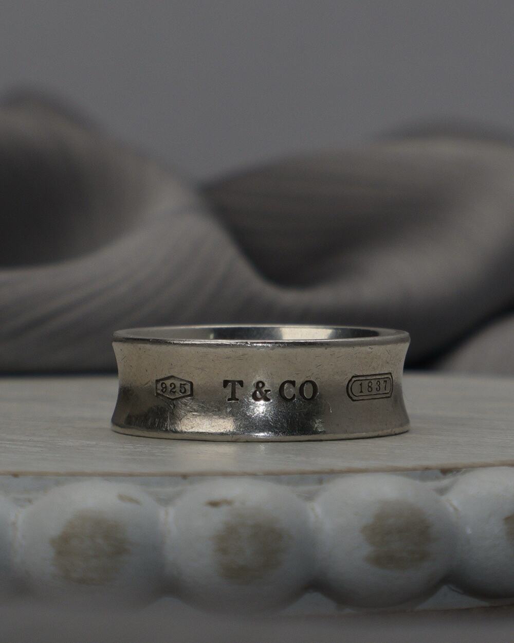 Tiffany & Co Sterling Silver 1837 Band Ring 5.7G / Sz 7.5/ 6.9mm